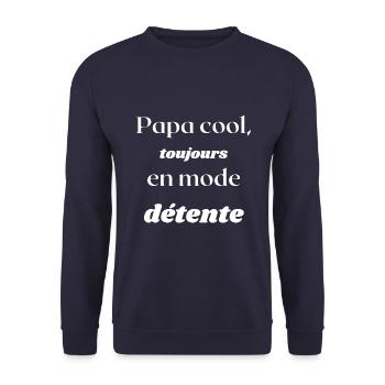 Papa cool toujours en mode détente cadeau papa - Sweat-shirt Unisexe - marine - Devant - Alina (178cm) & Michal (187cm)