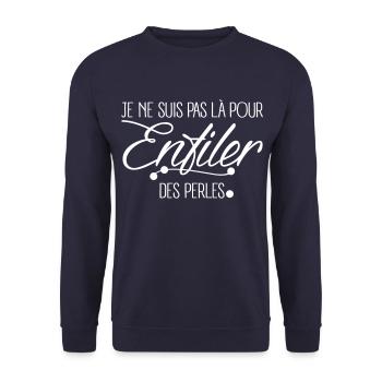 Pas là pour Enfiler Des Perles - Sweat-shirt Unisexe - marine - Devant - Alina (178cm) & Michal (187cm)