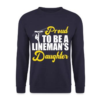 Fier d’être une fille de linemans drôle lineman papa - Sweat-shirt Unisexe - marine - Devant - Alina (178cm) & Michal (187cm)