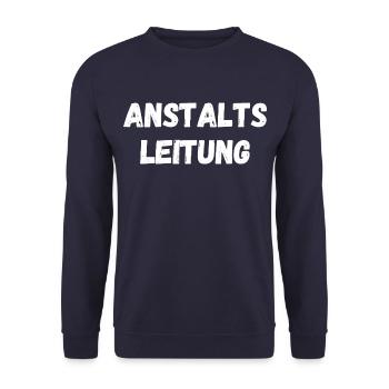 Anstaltsleitung Chef Führungskraft Lustiger Spruch - Unisex Pullover - Navy - Vorne - Alina (178cm) & Michal (187cm)