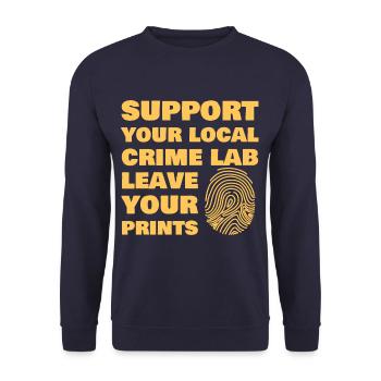 Forensic Scientist Leave Your Fingerprints - Unisex Sweatshirt - navy - Front - Alina (178cm) & Michal (187cm)