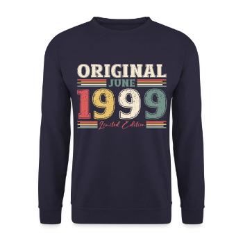 Légende Juin 1999 Millésime 1999 Anniversaire 1999 - Sweat-shirt Unisexe - marine - Devant - Alina (178cm) & Michal (187cm)