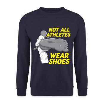 Tous les athlètes ne portent pas de chaussures drôles de karaté martial - Sweat-shirt Unisexe - marine - Devant - Alina (178cm) & Michal (187cm)