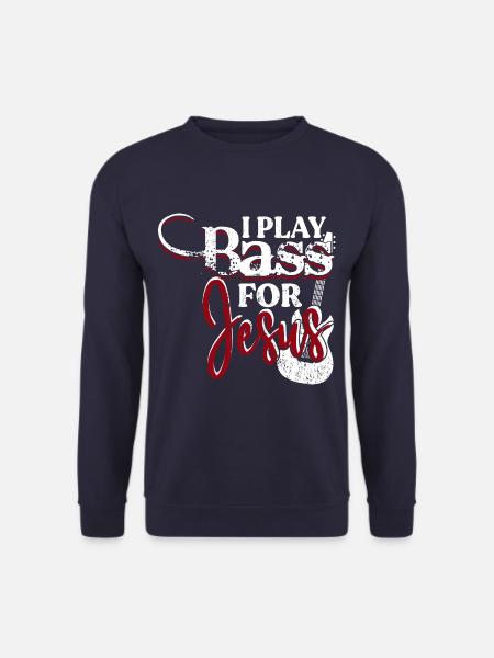 Je joue de la basse pour Jésus Christian Guitare Basse - Sweat-shirt Unisexe - marine