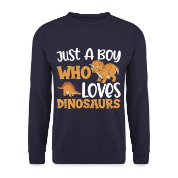 Juste un garçon qui aime l’avenir des dinosaures - Sweat-shirt Unisexe - marine - Devant - Alina (178cm) & Michal (187cm)