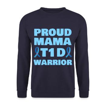 Proud Mama T1D Warrior Diabète Sensibilisation de type 1 - Sweat-shirt Unisexe - marine - Devant - Alina (178cm) & Michal (187cm)