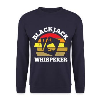 Blackjack Whisperer Funny Casino Gambling Card - Unisex Pullover - Navy - Vorne - Alina (178cm) & Michal (187cm)