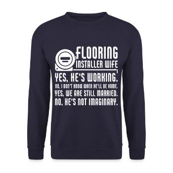 Flooring Installer Wife Floor Installation - Unisex Sweatshirt - navy - Front - Alina (178cm) & Michal (187cm)