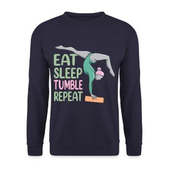 Manger Dormir Tumble Répéter Gymnastique Drôle Gymnaste - Sweat-shirt Unisexe - marine - Devant - Alina (178cm) & Michal (187cm)