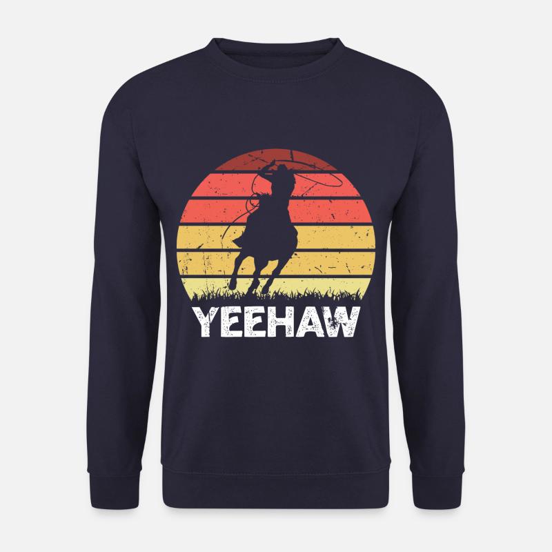 Yeehaw Western Cowboy Bull Riding Rodeo - Unisex Pullover - Navy