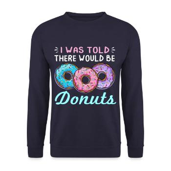 On m’a dit qu’il y aurait des beignets drôles de beignet - Sweat-shirt Unisexe - marine - Devant - Alina (178cm) & Michal (187cm)