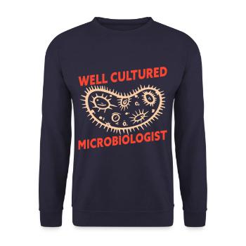 Microbiologiste bien cultivé Drôle de microbiologie - Sweat-shirt Unisexe - marine - Devant - Alina (178cm) & Michal (187cm)