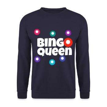 Bingo Queen Funny Bingo Player - Unisex Sweatshirt - navy - Front - Alina (178cm) & Michal (187cm)