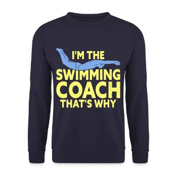 I'm The Swimming Coach Funny Swim Coach - Unisex Sweatshirt - navy - Front - Alina (178cm) & Michal (187cm)