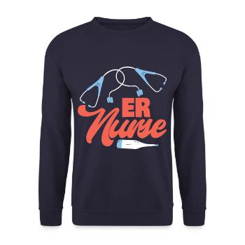 ER Nurse Emergency Room Nurse - Unisex Sweatshirt - navy - Front - Alina (178cm) & Michal (187cm)