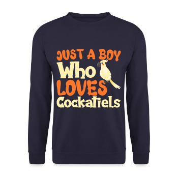 Just A Boy Who Loves Cockatiels Cockatoo Parrot - Unisex Sweatshirt - navy - Front - Alina (178cm) & Michal (187cm)