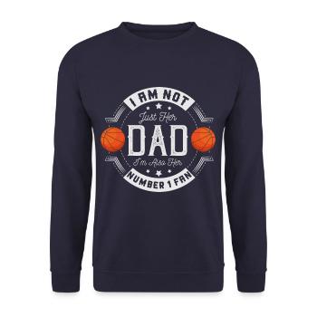 Number One Fan - Funny Basketball Dad Daughter - Unisex Sweatshirt - navy - Front - Alina (178cm) & Michal (187cm)