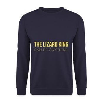 Lizard King, Geschenk, Geschenkidee - Unisex Pullover - Navy - Vorne - Alina (178cm) & Michal (187cm)