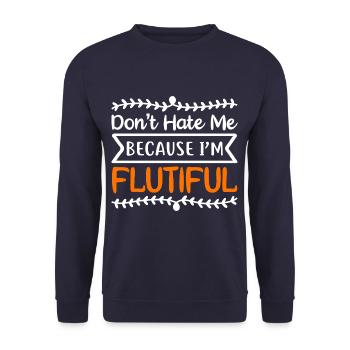 Drôle de flûte flutiful Marching Band - Sweat-shirt Unisexe - marine - Devant - Alina (178cm) & Michal (187cm)