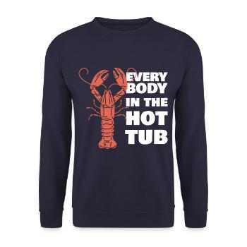 Everybody In The Hot Tub Funny Crawfish Crayfish - Unisex Sweatshirt - navy - Front - Alina (178cm) & Michal (187cm)