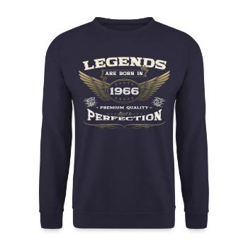 57e anniversaire légende né en 1966 homme cadeau - Sweat-shirt Unisexe - marine - Devant - Alina (178cm) & Michal (187cm)
