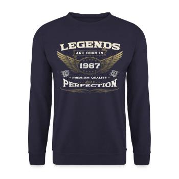 36e anniversaire légende né en 1987 homme de cadeau - Sweat-shirt Unisexe - marine - Devant - Alina (178cm) & Michal (187cm)