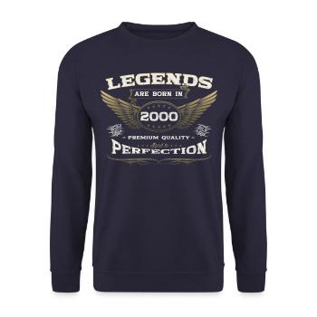 23ème anniversaire légende vintage 2000 cadeau homme - Sweat-shirt Unisexe - marine - Devant - Alina (178cm) & Michal (187cm)