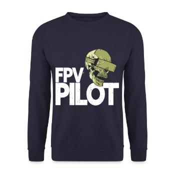 FPV Pilot - FPV Drohne Drohnenpilot - Unisex Pullover - Navy - Vorne - Alina (178cm) & Michal (187cm)
