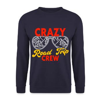 Crazy Road Trip Crew Family Travel - Unisex Sweatshirt - navy - Front - Alina (178cm) & Michal (187cm)