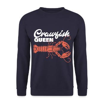 Crawfish Queen Funny Seafood Crayfish - Unisex Sweatshirt - navy - Front - Alina (178cm) & Michal (187cm)