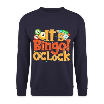 C’est Bingo O Clock Bingo Caller Drôle De Joueur de Bingo - Sweat-shirt Unisexe - marine - Devant - Alina (178cm) & Michal (187cm)