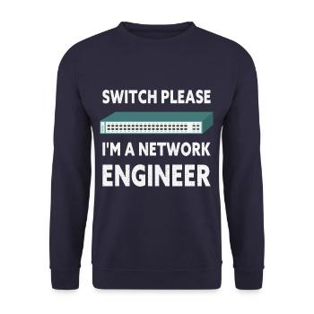Switch Please I'm A Network Engineer IT Tech - Unisex Sweatshirt - navy - Front - Alina (178cm) & Michal (187cm)