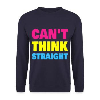 Can't Think Straight Pansexual LGBT Pan Pride - Unisex Sweatshirt - navy - Front - Alina (178cm) & Michal (187cm)