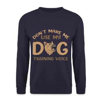 Funny Dog Trainer Voice Dog Training Pet - Unisex Pullover - Navy - Vorne - Alina (178cm) & Michal (187cm)