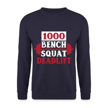 1000 LB Club Musculation Haltérophilie - Sweat-shirt Unisexe - marine - Devant - Alina (178cm) & Michal (187cm)