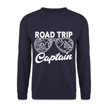 Road Trip Capitaine Drôle de vacances itinérantes - Sweat-shirt Unisexe - marine - Devant - Alina (178cm) & Michal (187cm)