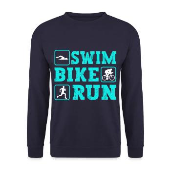 Triathlètes de triathlon Swim Bike Run - Sweat-shirt Unisexe - marine - Devant - Alina (178cm) & Michal (187cm)