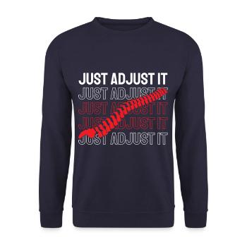 Just Adjust It Funny Chiropractor - Unisex Sweatshirt - navy - Front - Alina (178cm) & Michal (187cm)