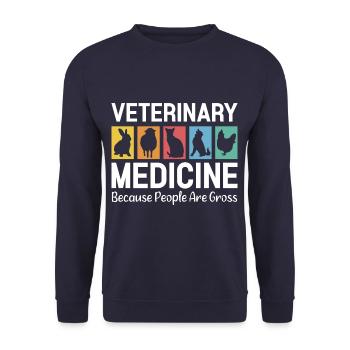 Veterinary Medicine Because People Are Gross Vet - Unisex Pullover - Navy - Vorne - Alina (178cm) & Michal (187cm)