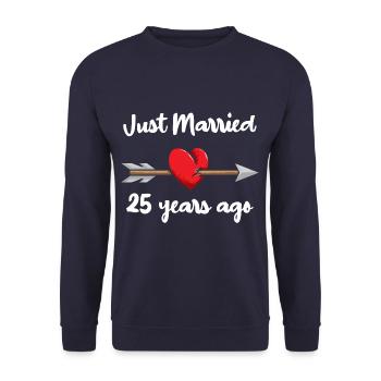 Je viens de me marier il y a des années 25e anniversaire de mariage - Sweat-shirt Unisexe - marine - Devant - Alina (178cm) & Michal (187cm)