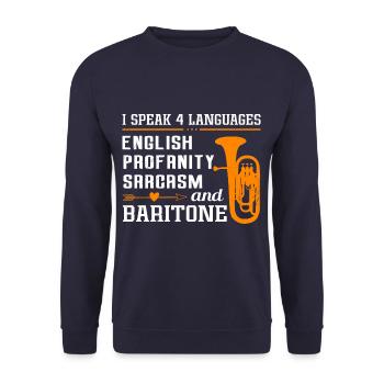 Funny Baritone Player - Unisex Sweatshirt - navy - Front - Alina (178cm) & Michal (187cm)