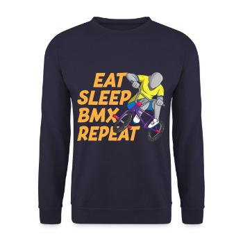 Mangez du sommeil BMX Répéter drôle BMX - Sweat-shirt Unisexe - marine - Devant - Alina (178cm) & Michal (187cm)