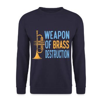 Trumpeter Funny Trumpet Player Brass Player - Unisex Pullover - Navy - Vorne - Alina (178cm) & Michal (187cm)
