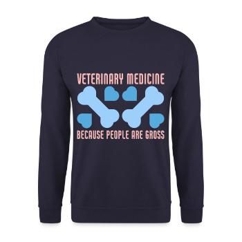 Veterinary Medicine Because People Are Gross Vet - Unisex Pullover - Navy - Vorne - Alina (178cm) & Michal (187cm)