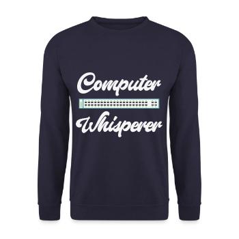 Computer Whisperer IT Tech Support Network - Unisex Sweatshirt - navy - Front - Alina (178cm) & Michal (187cm)