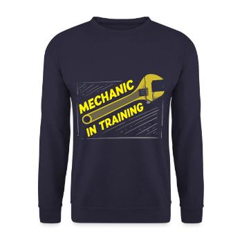 Mechanic In Training Car Mechanic Repairman Tool - Unisex Sweatshirt - navy - Front - Alina (178cm) & Michal (187cm)