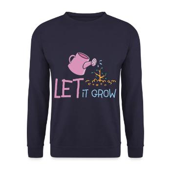 Gardener Let It Grow Funny Gardening Garden - Unisex Sweatshirt - navy - Front - Alina (178cm) & Michal (187cm)