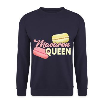 Macaron Queen Funny Macaron Dessert - Unisex Sweatshirt - navy - Front - Alina (178cm) & Michal (187cm)