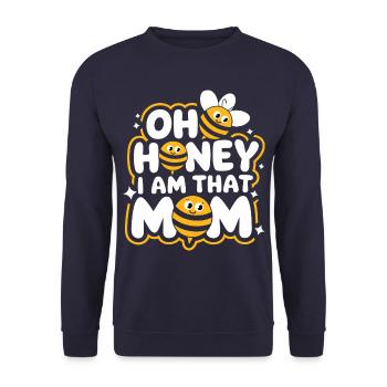 Honigbiene Imker Bienen Biene - Unisex Pullover - Navy - Vorne - Alina (178cm) & Michal (187cm)
