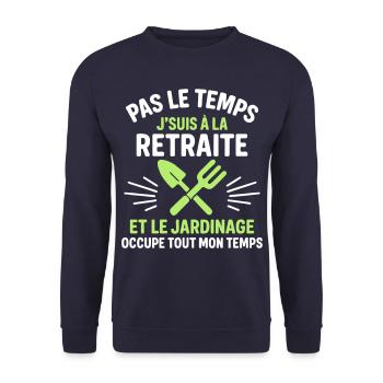 Retraite & jardinage cadeau départ à la retraite - Sweat-shirt Unisexe - marine - Devant - Alina (178cm) & Michal (187cm)